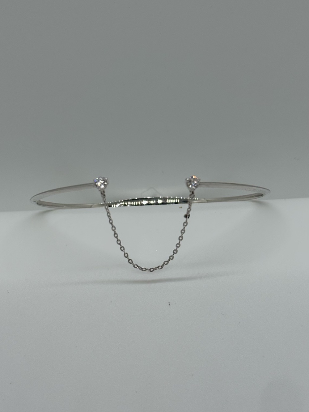 Nadri Silver Crystal Drop Chain Bracelet